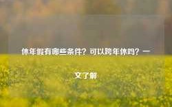 休年假有哪些条件？可以跨年休吗？一文了解