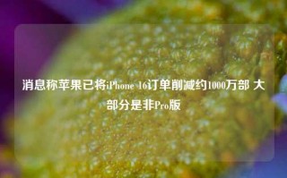 消息称苹果已将iPhone 16订单削减约1000万部 大部分是非Pro版