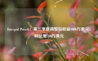 Intrepid Potash：第三季度调整后收益1000万美元，同比增780万美元