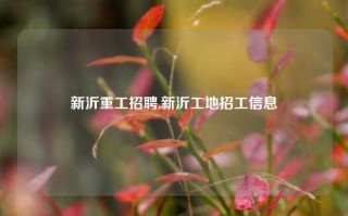 新沂重工招聘,新沂工地招工信息