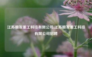 江苏顺发重工科技有限公司,江苏顺发重工科技有限公司招聘