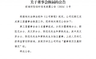 变动才刚开始？前海财险董事会换届尘埃落定 霍建梅出任董事 原董事长黄炜落选