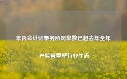 年内会计师事务所罚单数已超去年全年 严监管重塑行业生态