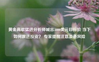 黄金高歌猛进分析师喊出3000美元目标价 当下如何跟进投资？ 专家提醒注意渠道风险