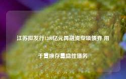 江苏拟发行1200亿元再融资专项债券 用于置换存量隐性债务