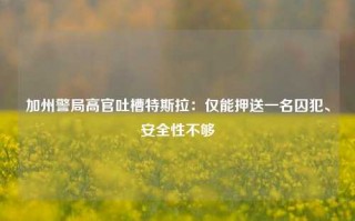 加州警局高官吐槽特斯拉：仅能押送一名囚犯、安全性不够