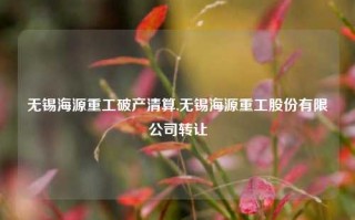 无锡海源重工破产清算,无锡海源重工股份有限公司转让