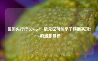 德国央行行长Nagel：欧元区可能早于预期实现2%的通胀目标