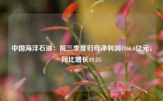 中国海洋石油：前三季度归母净利润1166.6亿元，同比增长19.5%