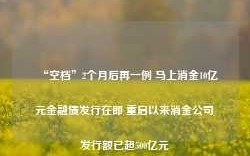 “空档”2个月后再一例 马上消金10亿元金融债发行在即 重启以来消金公司发行额已超500亿元