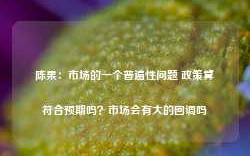 陈果：市场的一个普遍性问题 政策算符合预期吗？市场会有大的回调吗