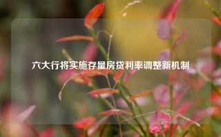 六大行将实施存量房贷利率调整新机制