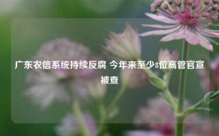 广东农信系统持续反腐 今年来至少8位高管官宣被查