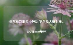 阿尔凯默斯盘中异动 下午盘大幅上涨5.02%报29.09美元