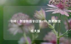 午评：创业板指半日涨1.78% 医药股全线大涨