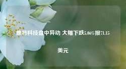 康特科技盘中异动 大幅下跌5.06%报71.15美元