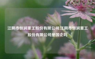 江阴市恒润重工股份有限公司,江阴市恒润重工股份有限公司是国企吗