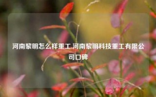 河南黎明怎么样重工,河南黎明科技重工有限公司口碑