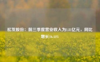 松发股份：前三季度营业收入为1.81亿元，同比增长16.44%