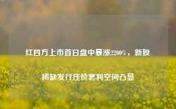 红四方上市首日盘中暴涨2200%，新股稀缺发行压价套利空间凸显