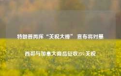 特朗普再挥“关税大棒” 宣布将对墨西哥与加拿大商品征收25%关税