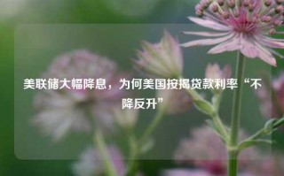 美联储大幅降息，为何美国按揭贷款利率“不降反升”