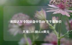 美国达尔令国际盘中异动 下午盘股价大涨5.11%报43.18美元