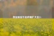 创业板指午后跌幅扩大至2%