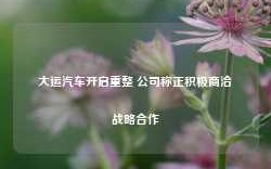 大运汽车开启重整 公司称正积极商洽战略合作