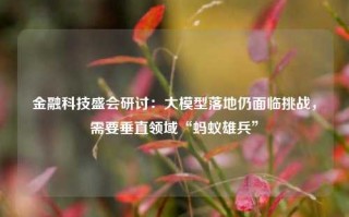 金融科技盛会研讨：大模型落地仍面临挑战，需要垂直领域“蚂蚁雄兵”