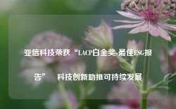 亚信科技荣获“LACP白金奖-最佳ESG报告” 科技创新助推可持续发展