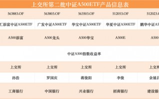 第二批12只中证A500ETF齐齐官宣，11月5日正式发行