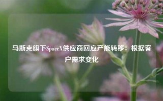 马斯克旗下SpaceX供应商回应产能转移：根据客户需求变化