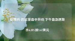 安博科-匹兹堡盘中异动 下午盘急速跳水6.18%报1.67美元