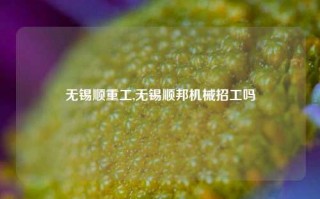 无锡顺重工,无锡顺邦机械招工吗