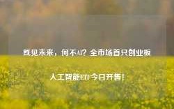 既见未来，何不AI？全市场首只创业板人工智能ETF今日开售！