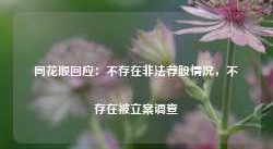 同花顺回应：不存在非法荐股情况，不存在被立案调查