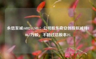 永信至诚(688244.SH)：公司股东奇安创投拟减持306.7万股，不超过总股本3%