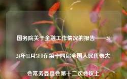 国务院关于金融工作情况的报告——2024年11月5日在第十四届全国人民代表大会常务委员会第十二次会议上