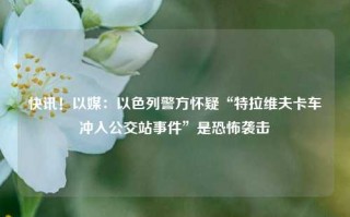 快讯！以媒：以色列警方怀疑“特拉维夫卡车冲入公交站事件”是恐怖袭击