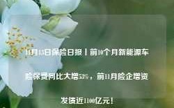 11月13日保险日报丨前10个月新能源车险保费同比大增53%，前11月险企增资发债近1100亿元！