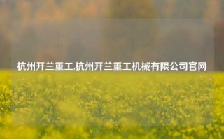 杭州开兰重工,杭州开兰重工机械有限公司官网