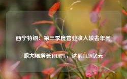 西宁特钢：第三季度营业收入较去年同期大幅增长101.67%，达到14.19亿元