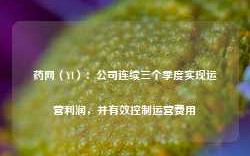 药网（YI）：公司连续三个季度实现运营利润，并有效控制运营费用