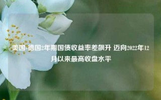 美国-德国2年期国债收益率差飙升 迈向2022年12月以来最高收盘水平