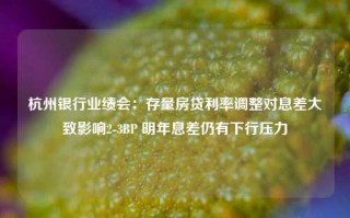 杭州银行业绩会：存量房贷利率调整对息差大致影响2-3BP 明年息差仍有下行压力