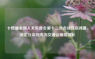 十四届全国人大常委会第十二次会议在京闭幕，决定任命刘伟为交通运输部部长