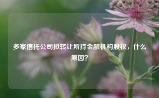 多家信托公司拟转让所持金融机构股权，什么原因？