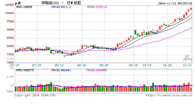 棕榈油期货加速冲高 升破万元关口创近两年半来新高-第2张图片-山东威力重工