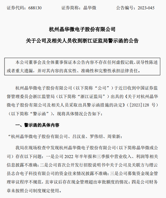 涉嫌信披违法违规！知名芯片股晶华微，被立案！-第2张图片-山东威力重工